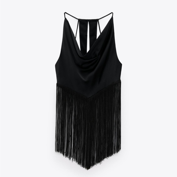 BLOGGERS FAVE ZARA FRINGED TOP - Picture 3 of 10